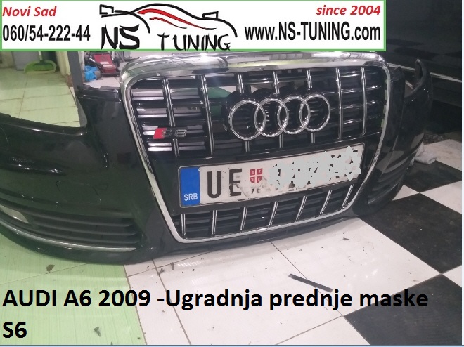 audi a6 2004 2005 2006 2007 2008 2009 2010 godiste prednja maska s line s6 rs6 ugradnja novi sad beograd ns tuning